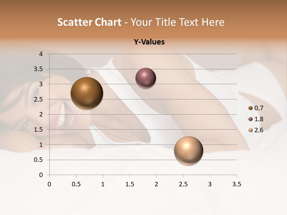 A Woman Laying On A Bed Smiling For The Camera PowerPoint Template
