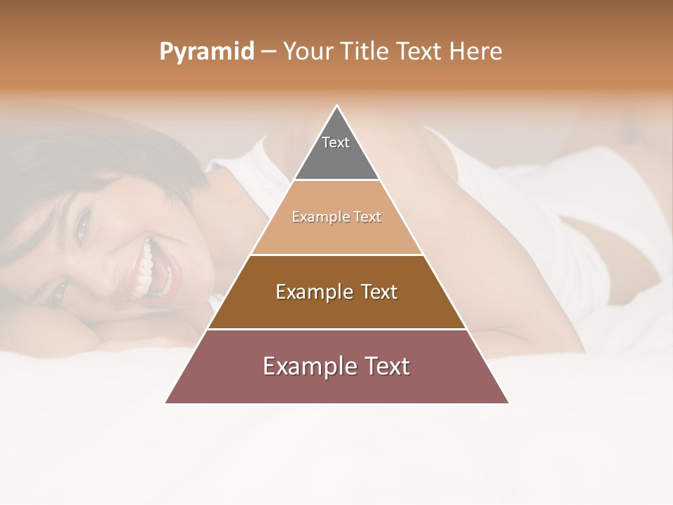 A Woman Laying On A Bed Smiling For The Camera PowerPoint Template