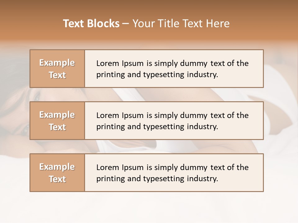 A Woman Laying On A Bed Smiling For The Camera PowerPoint Template