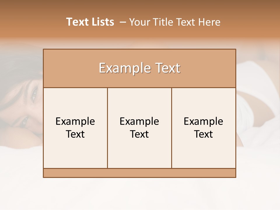 A Woman Laying On A Bed Smiling For The Camera PowerPoint Template