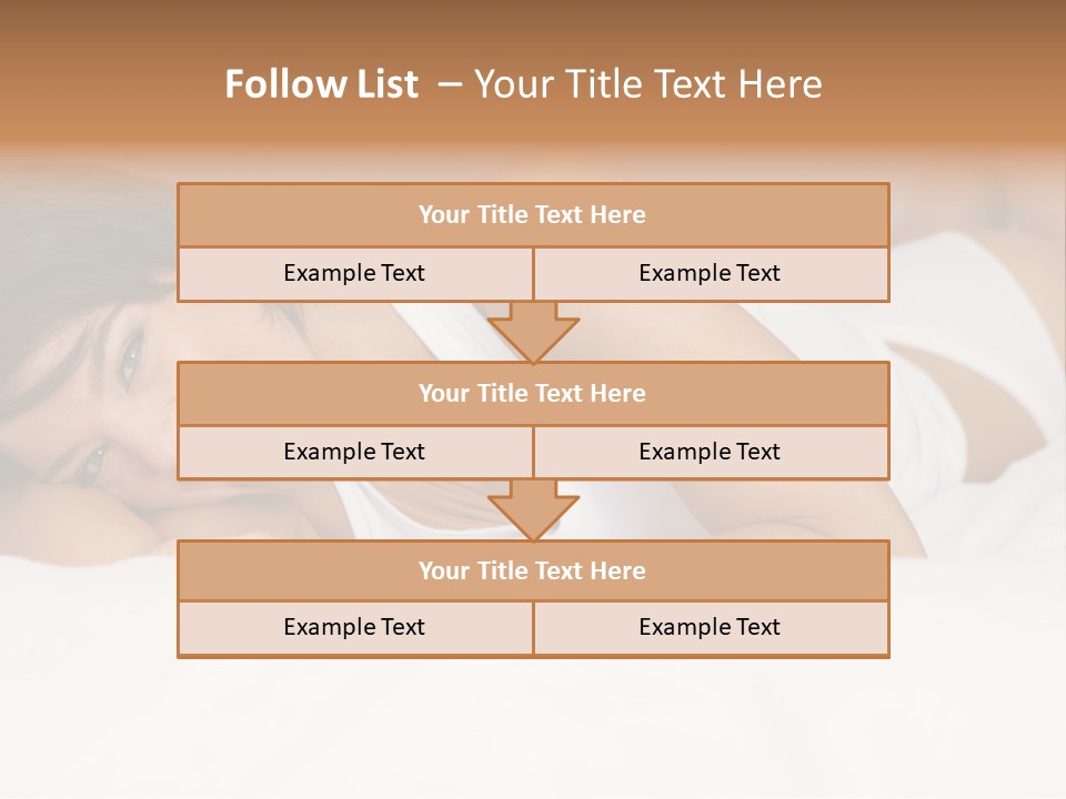 A Woman Laying On A Bed Smiling For The Camera PowerPoint Template