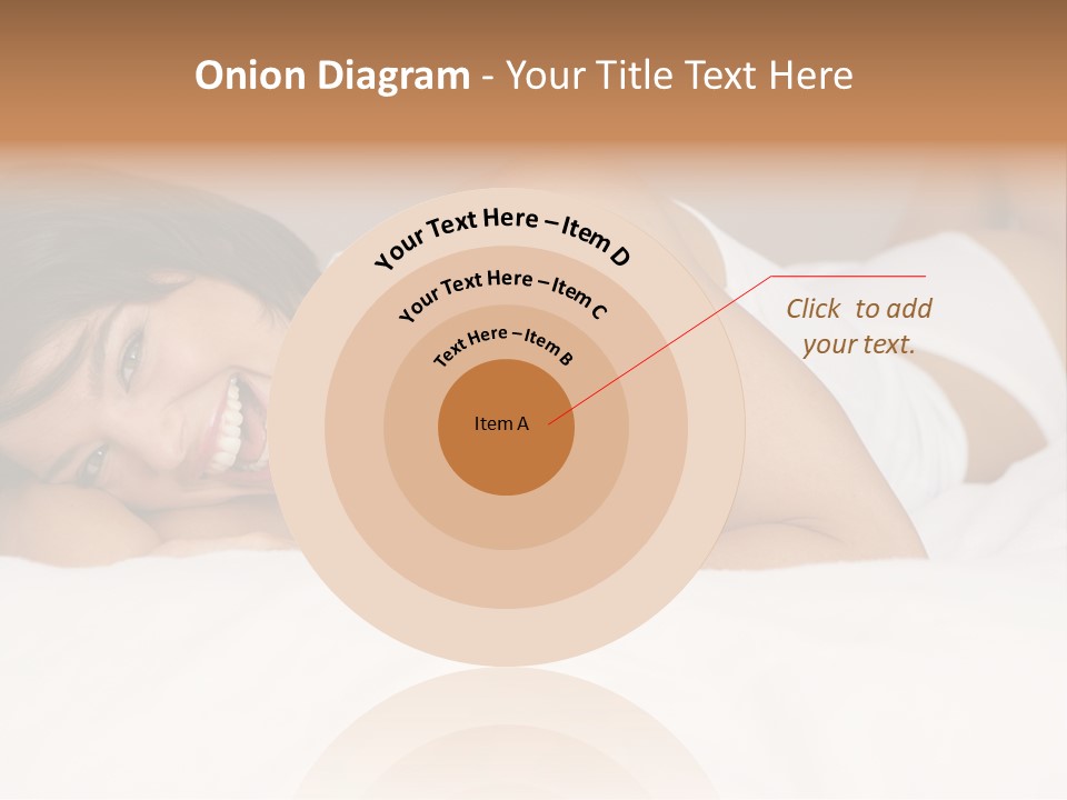 A Woman Laying On A Bed Smiling For The Camera PowerPoint Template