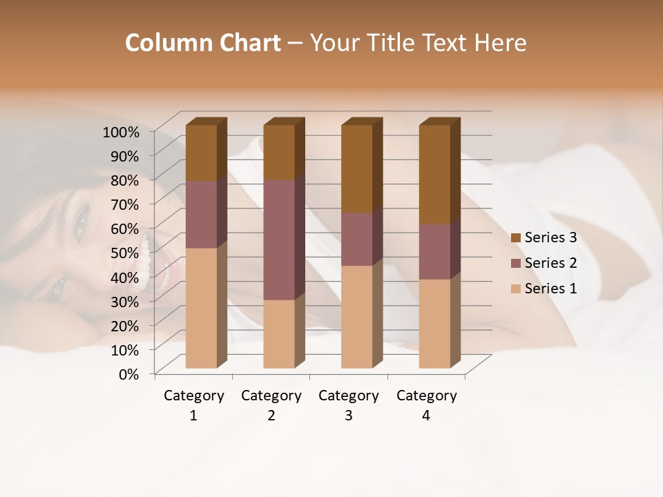 A Woman Laying On A Bed Smiling For The Camera PowerPoint Template