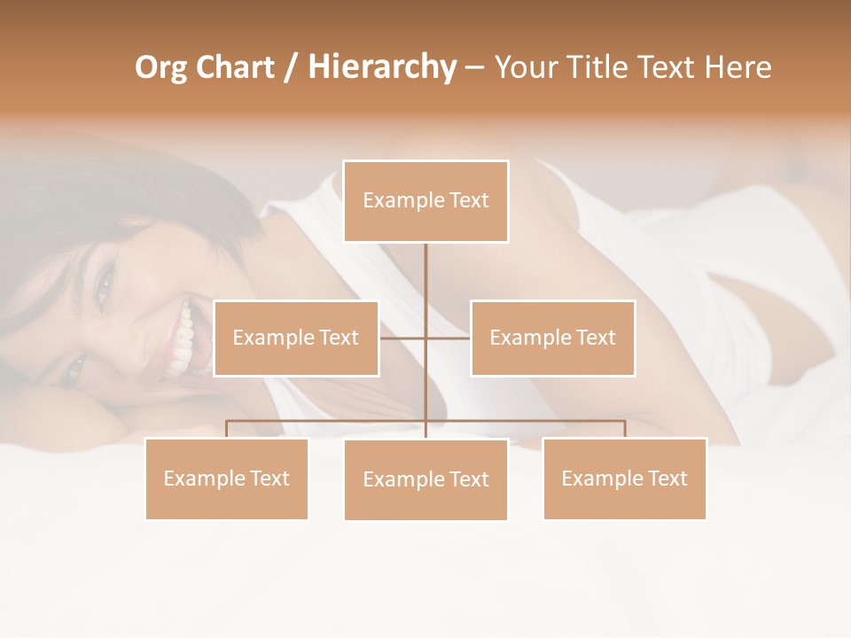 A Woman Laying On A Bed Smiling For The Camera PowerPoint Template