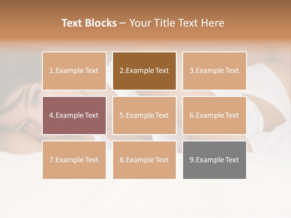 A Woman Laying On A Bed Smiling For The Camera PowerPoint Template