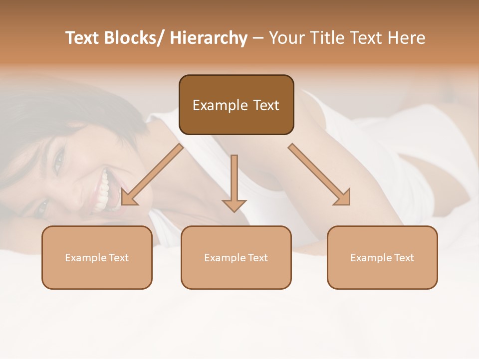 A Woman Laying On A Bed Smiling For The Camera PowerPoint Template