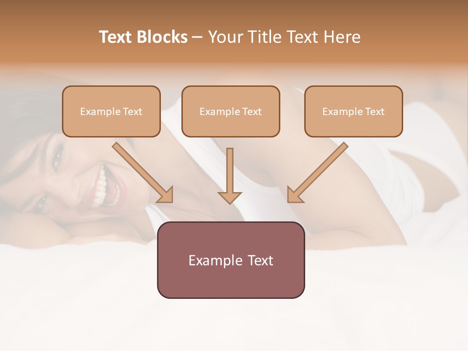 A Woman Laying On A Bed Smiling For The Camera PowerPoint Template