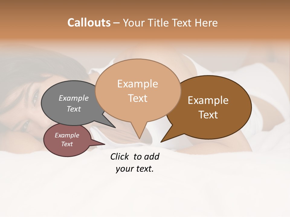 A Woman Laying On A Bed Smiling For The Camera PowerPoint Template