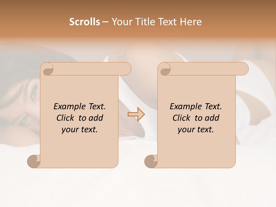 A Woman Laying On A Bed Smiling For The Camera PowerPoint Template