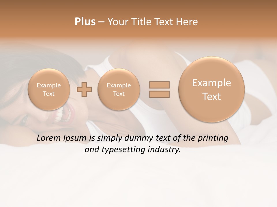 A Woman Laying On A Bed Smiling For The Camera PowerPoint Template