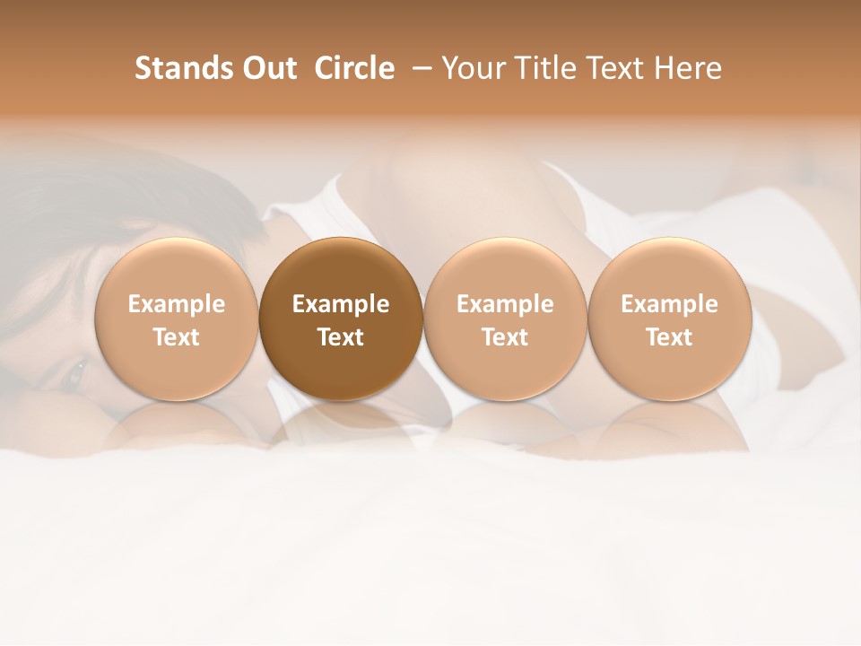 A Woman Laying On A Bed Smiling For The Camera PowerPoint Template