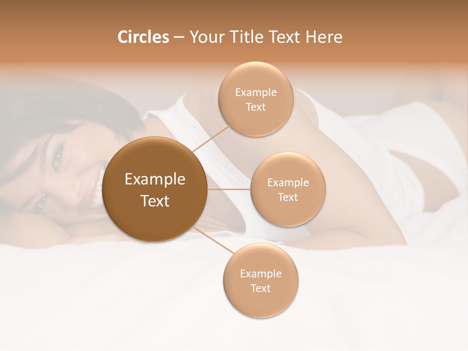 A Woman Laying On A Bed Smiling For The Camera PowerPoint Template