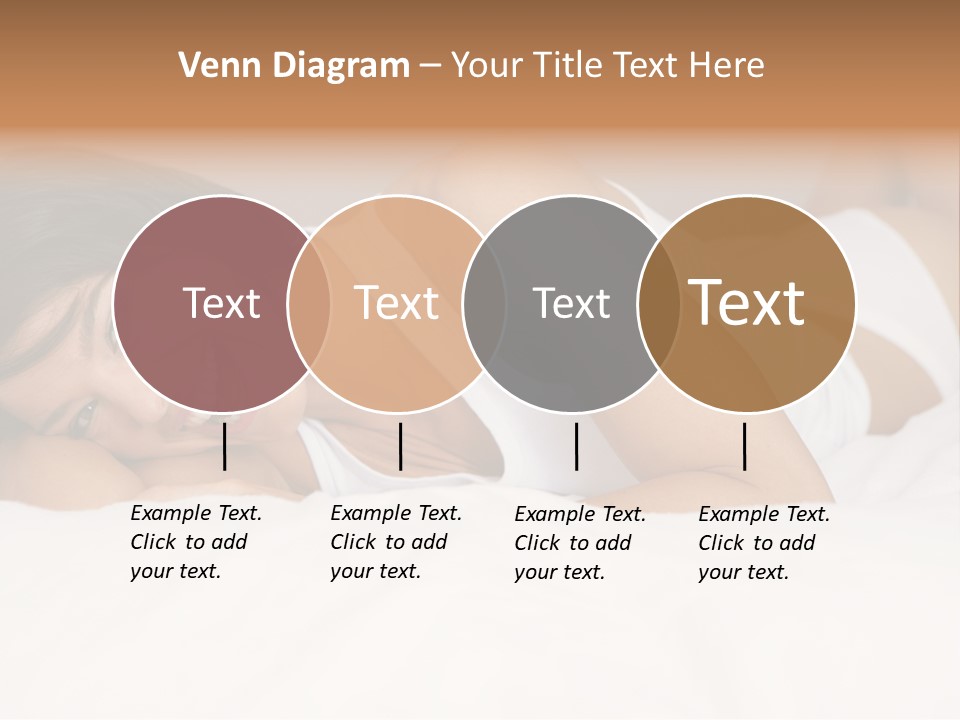 A Woman Laying On A Bed Smiling For The Camera PowerPoint Template