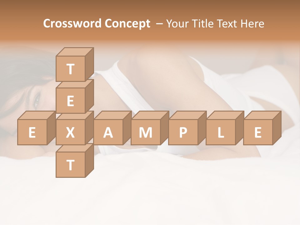 A Woman Laying On A Bed Smiling For The Camera PowerPoint Template