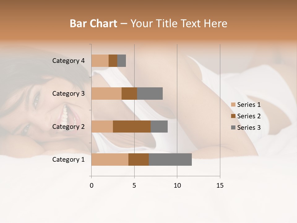 A Woman Laying On A Bed Smiling For The Camera PowerPoint Template