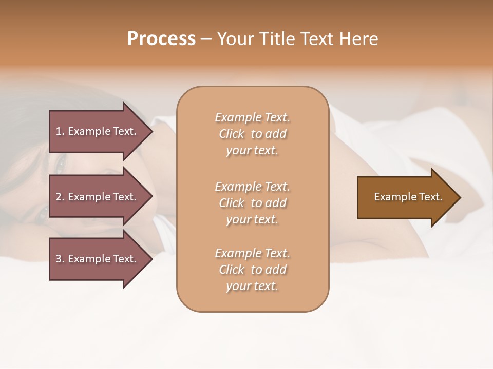 A Woman Laying On A Bed Smiling For The Camera PowerPoint Template