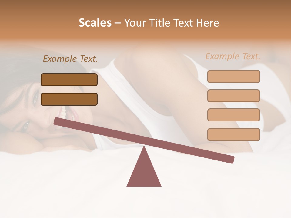 A Woman Laying On A Bed Smiling For The Camera PowerPoint Template
