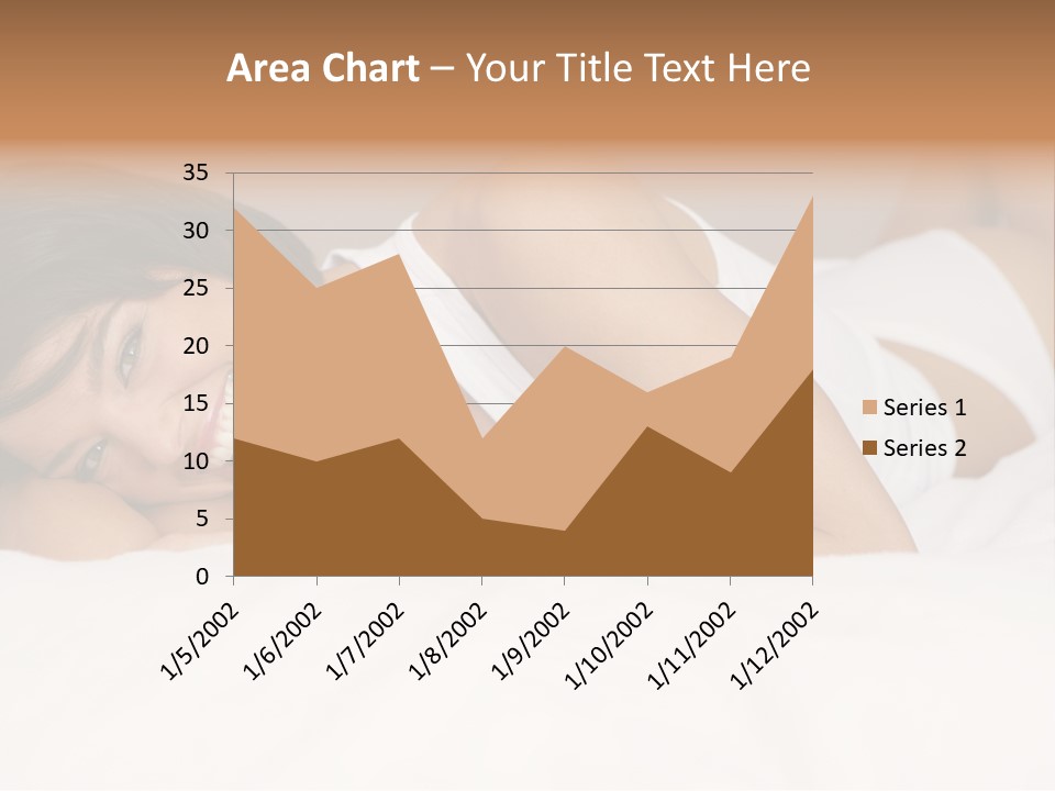 A Woman Laying On A Bed Smiling For The Camera PowerPoint Template