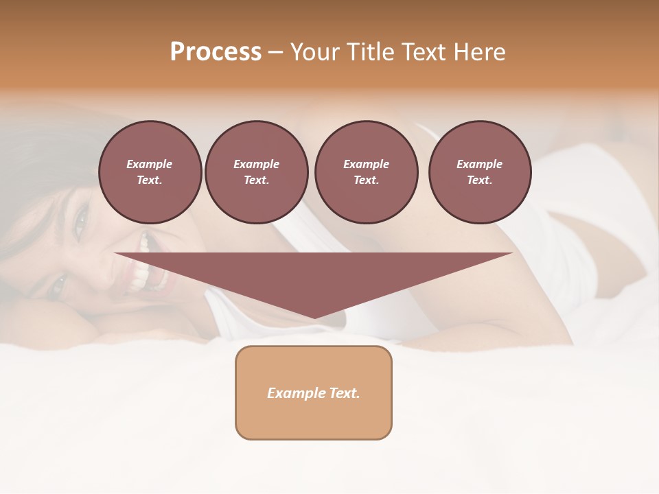 A Woman Laying On A Bed Smiling For The Camera PowerPoint Template