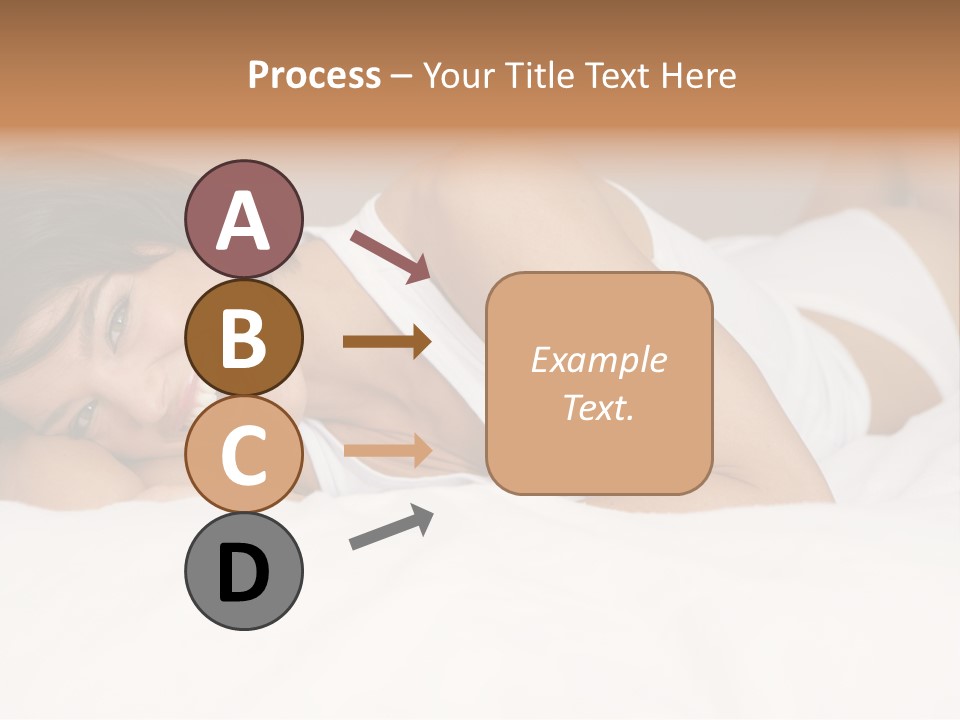 A Woman Laying On A Bed Smiling For The Camera PowerPoint Template