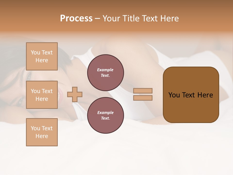 A Woman Laying On A Bed Smiling For The Camera PowerPoint Template