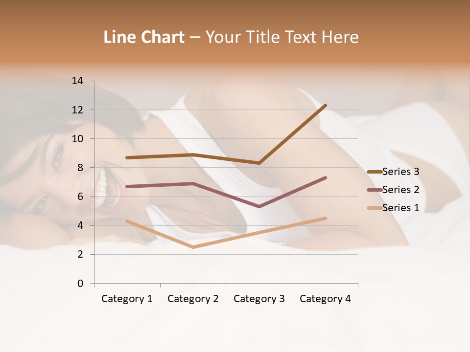 A Woman Laying On A Bed Smiling For The Camera PowerPoint Template