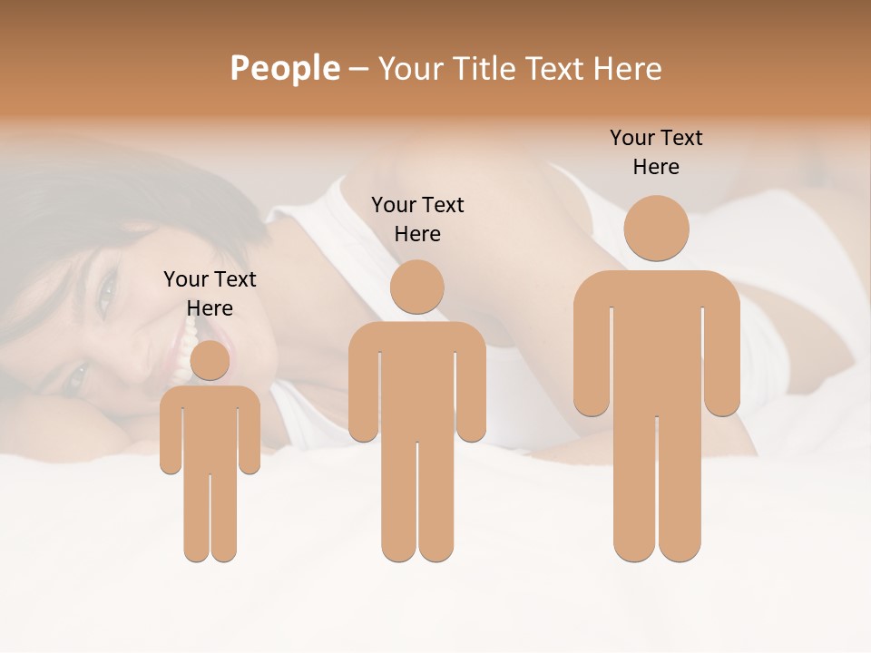 A Woman Laying On A Bed Smiling For The Camera PowerPoint Template