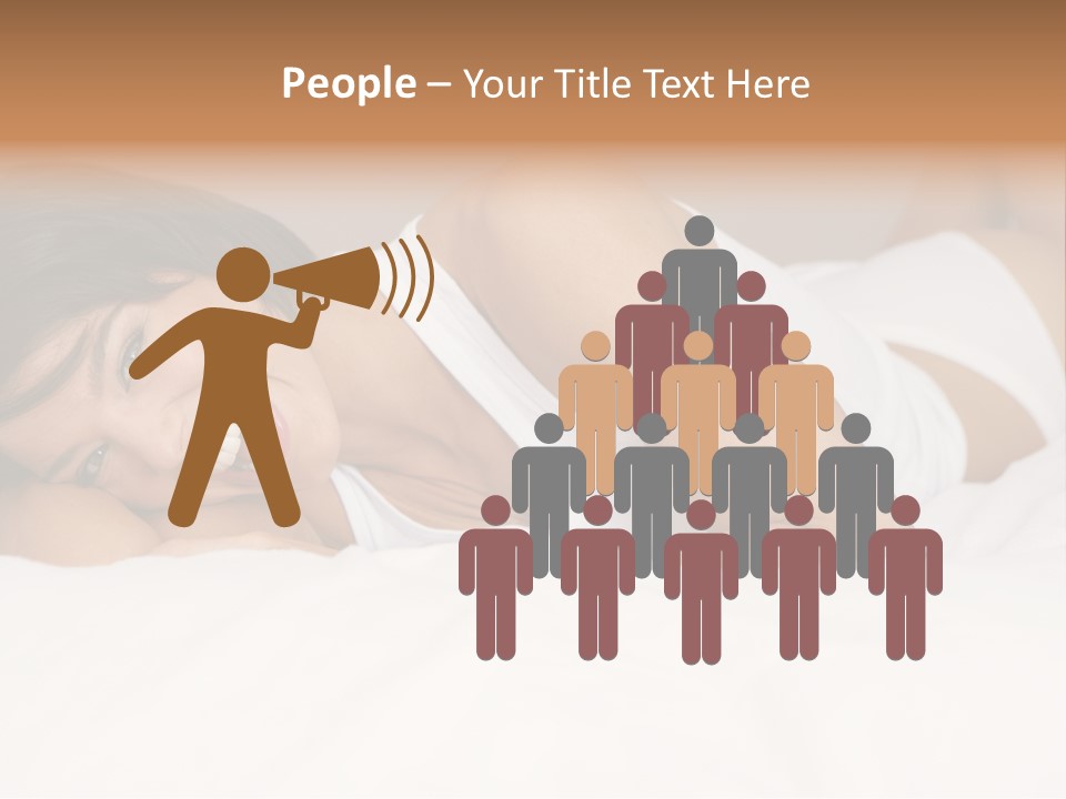 A Woman Laying On A Bed Smiling For The Camera PowerPoint Template