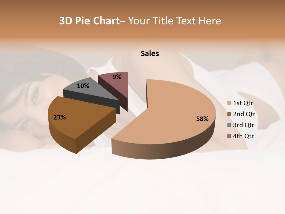 A Woman Laying On A Bed Smiling For The Camera PowerPoint Template