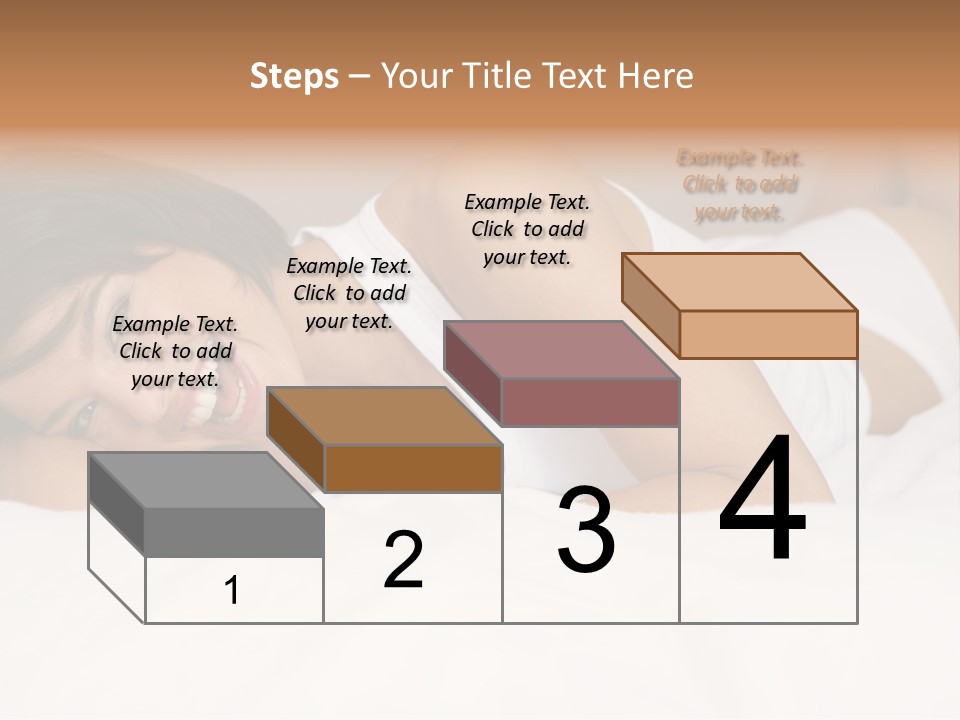 A Woman Laying On A Bed Smiling For The Camera PowerPoint Template