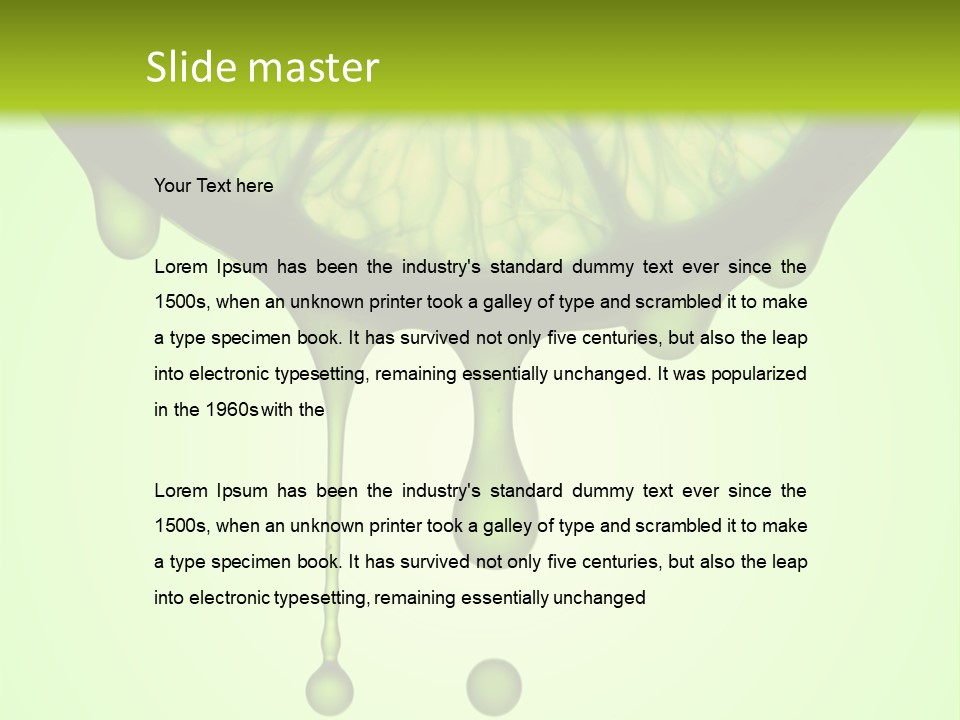 A Slice Of Lime With Drops Of Water On It PowerPoint Template