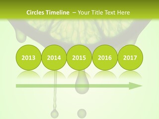 A Slice Of Lime With Drops Of Water On It PowerPoint Template