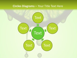 A Slice Of Lime With Drops Of Water On It PowerPoint Template