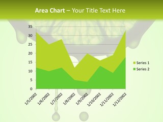 A Slice Of Lime With Drops Of Water On It PowerPoint Template