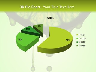 A Slice Of Lime With Drops Of Water On It PowerPoint Template