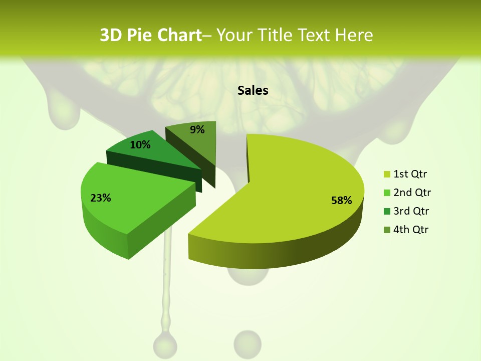 A Slice Of Lime With Drops Of Water On It PowerPoint Template