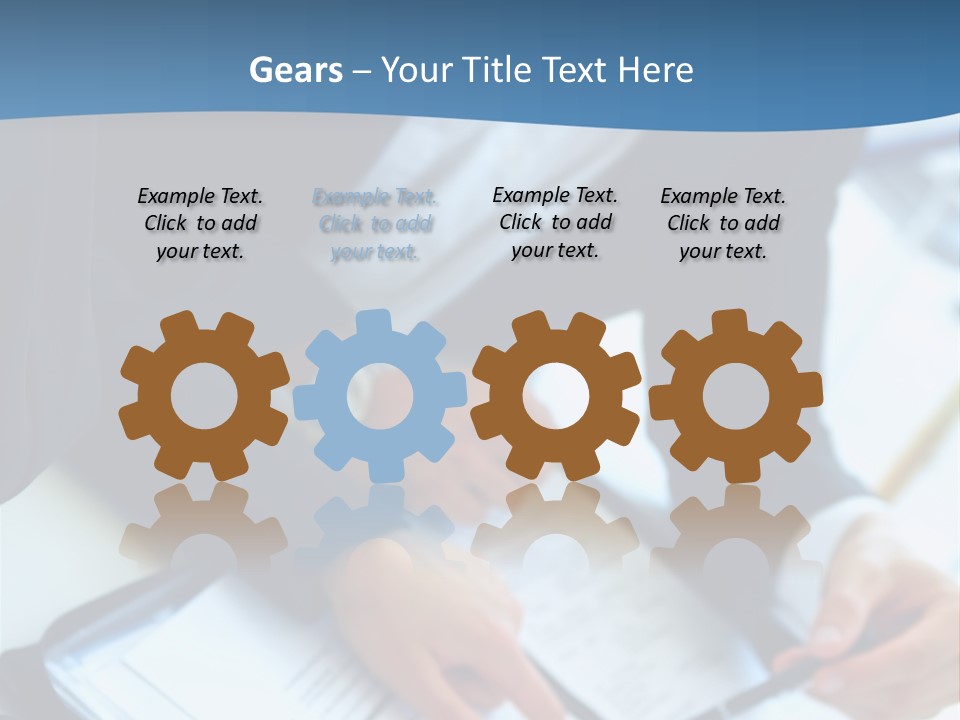 Two Women Sitting At A Table With Papers In Front Of Them PowerPoint Template