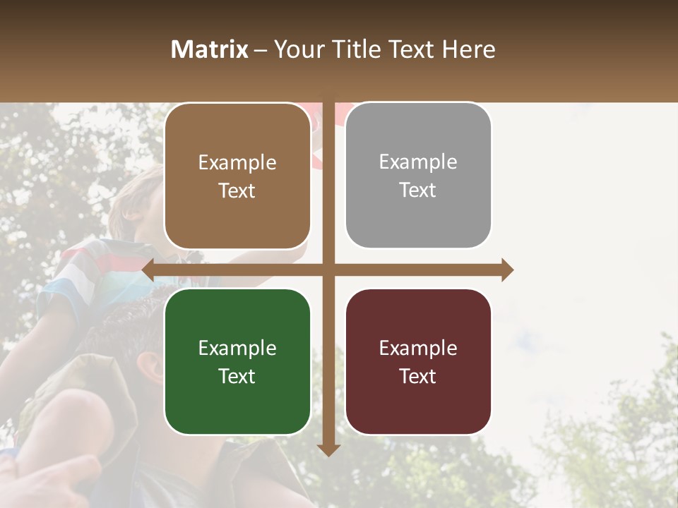 A Man Holding A Small Child On His Shoulders PowerPoint Template