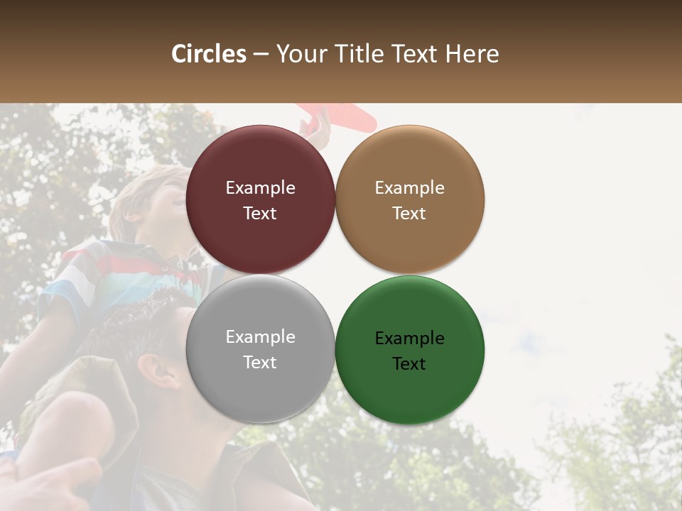 A Man Holding A Small Child On His Shoulders PowerPoint Template