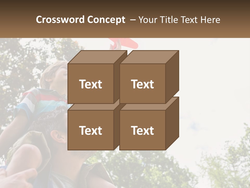 A Man Holding A Small Child On His Shoulders PowerPoint Template