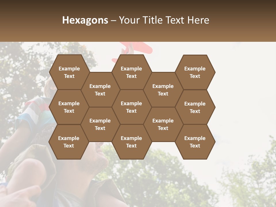 A Man Holding A Small Child On His Shoulders PowerPoint Template