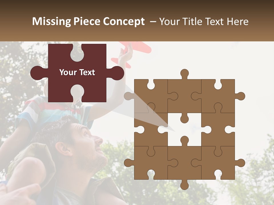 A Man Holding A Small Child On His Shoulders PowerPoint Template