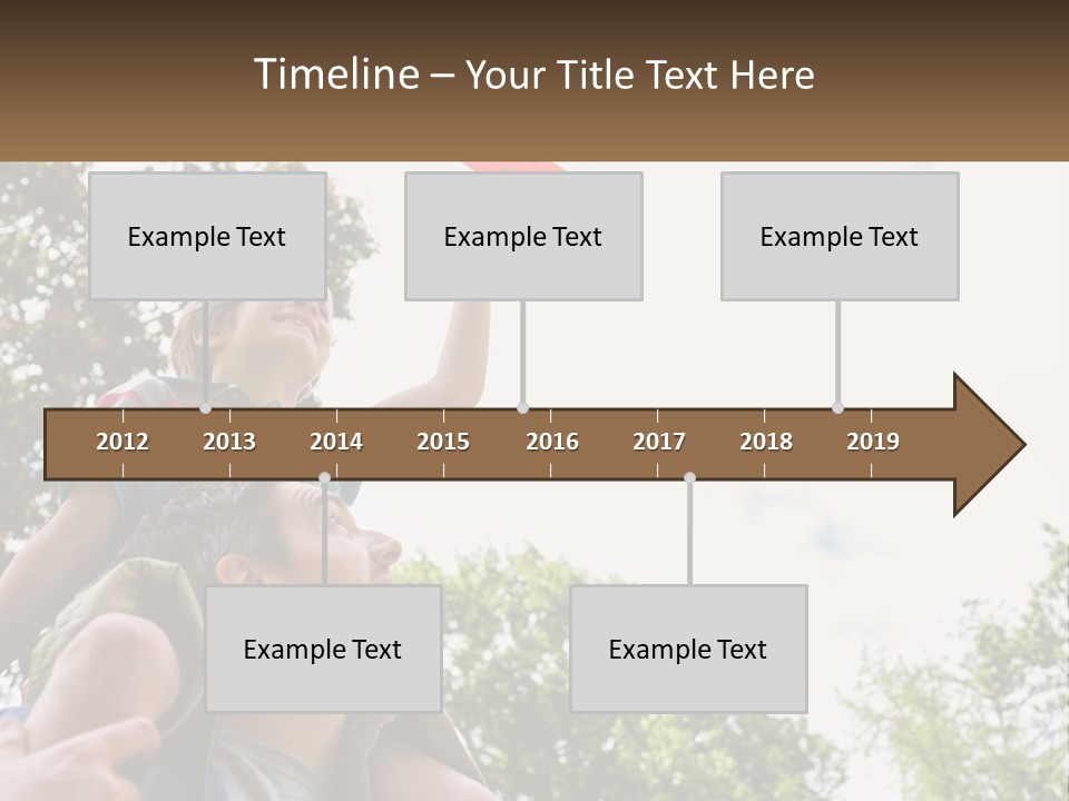 A Man Holding A Small Child On His Shoulders PowerPoint Template