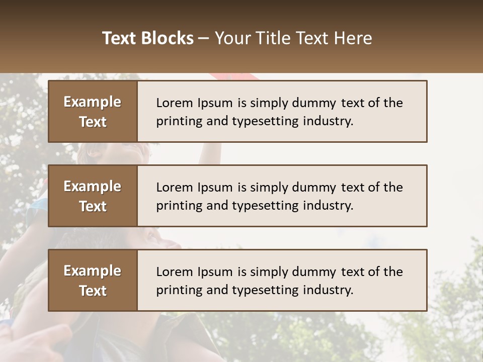 A Man Holding A Small Child On His Shoulders PowerPoint Template