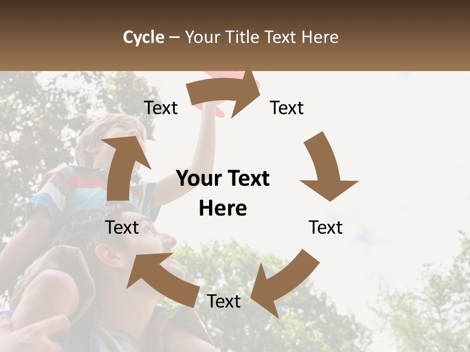 A Man Holding A Small Child On His Shoulders PowerPoint Template