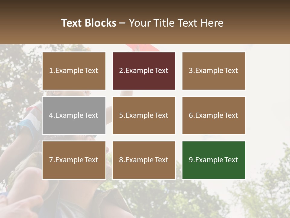 A Man Holding A Small Child On His Shoulders PowerPoint Template