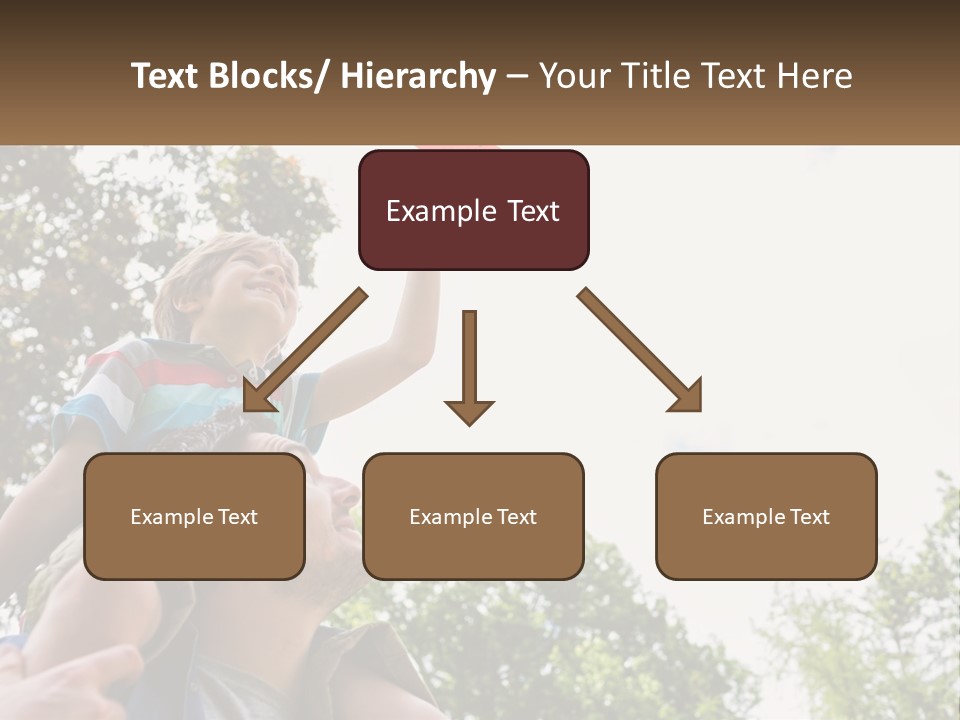 A Man Holding A Small Child On His Shoulders PowerPoint Template