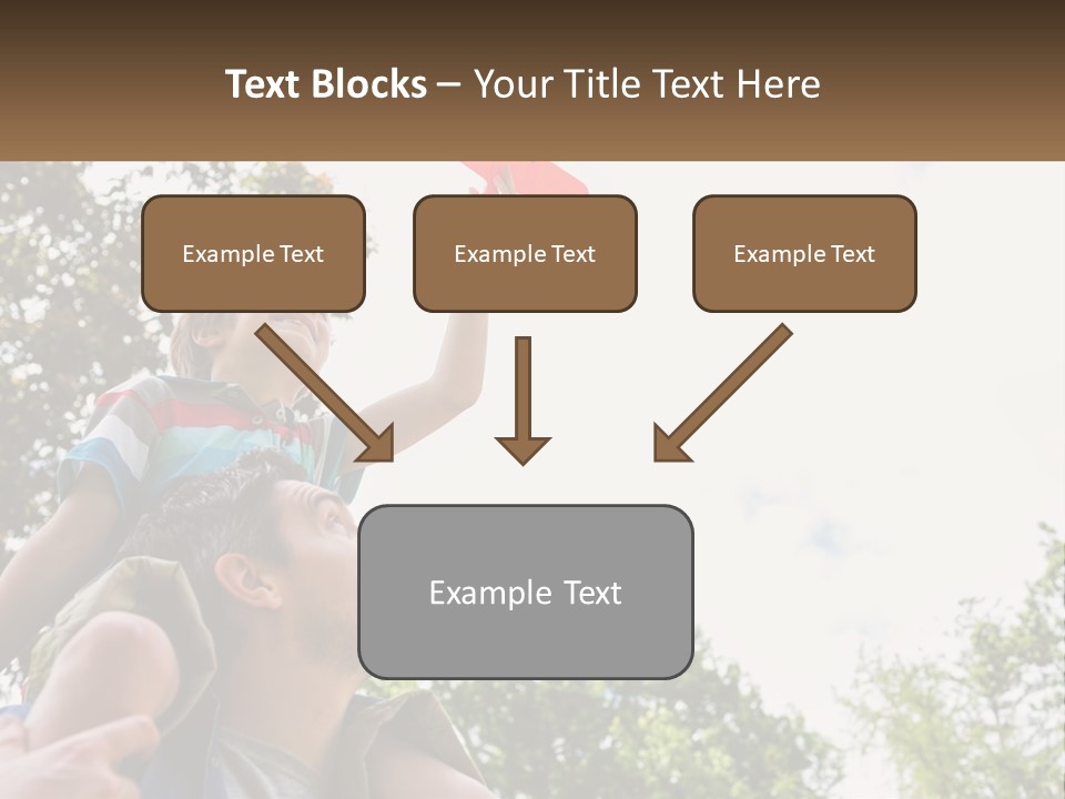 A Man Holding A Small Child On His Shoulders PowerPoint Template