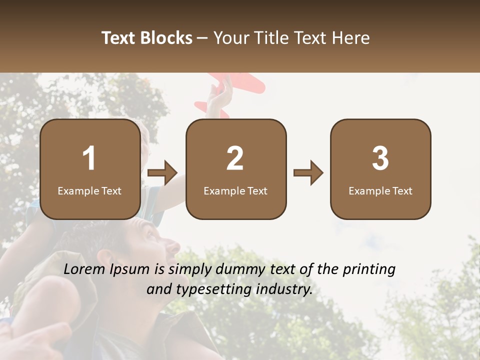 A Man Holding A Small Child On His Shoulders PowerPoint Template