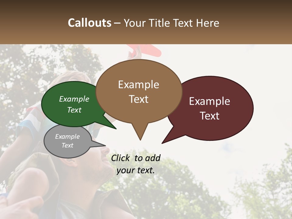 A Man Holding A Small Child On His Shoulders PowerPoint Template